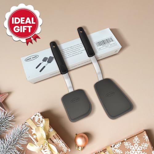 Unicook 2-Piece Small and Mini Silicone Spatula Set for Cooking and Baking
