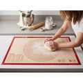 Silicone Pastry Mat with Measurements, 36 x 24 Inch Extra Thick Non-Slip Nonstick XL Baking Mat for Dough Rolling, Kneading, Fondant and Pie, Red - color: Red, size: 36"L x 24"W