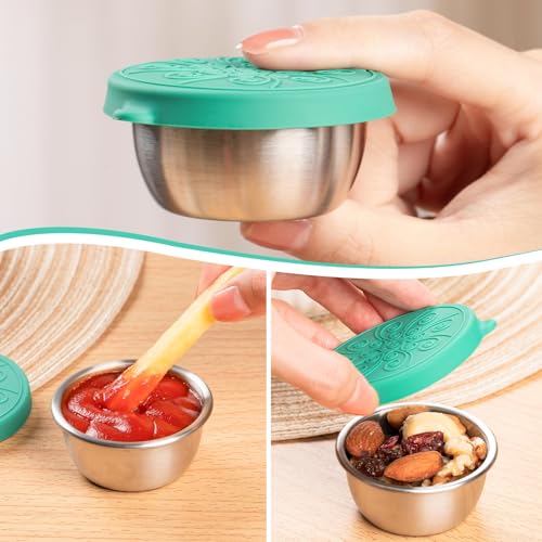 MICEBAY 8-Pack Salad Dressing Container, Leakproof Squeeze Bottles - color: Mint
