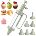 Plastic Cream Squeeze and Icing Set with 6 Piping Tips for Cupcakes, Cake Decorations and Dessert Filling