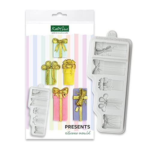 Katy Sue 'Presents' Silicone Mold for Cake Decorating & Crafts - size: Presents 55 to 33 mms tall