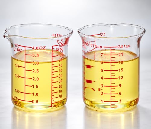 Ackers BORO3.3 4 oz/120 ml Glass Measuring Cup with V-Shaped Spout, 1 Count - size: 120 ML (4 Oz)-SINGLE