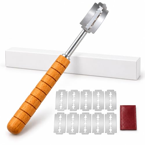 Bread Lame - Handcrafted Sourdough Scoring Tool with 10 Replacement Blades and Leather Cover, Bread Scoring Tool for Dough Slashing and Sourdough Tools