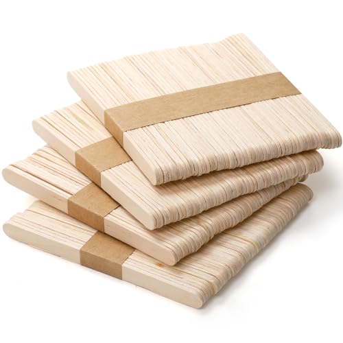 Okllen 600 Pieces Popsicle Bags and Sticks Set, 300 PCS Disposable Plastic Popsicle Wrappers Clear Ice Cream Bags, 300 PCS Wooden Popsicles Sticks for DIY Making Cakesicle Candy Summer Party Supplies