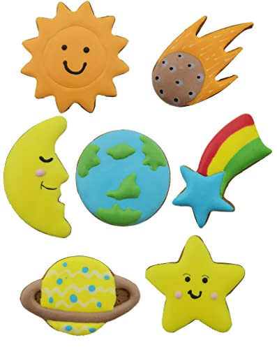 Hocai Planet Series Outer Space Cookie Cutters Set Stainless Steel 7Pcs