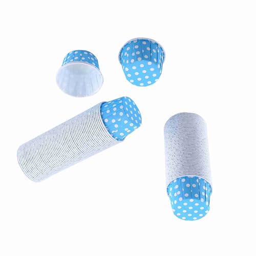 100Pcs Polka Dot Baking Cups, Mini Muffin Cupcake Liners (Blue) - color: Blue
