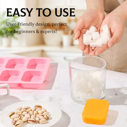 SJ Rounded Rectangle Soap Mold Set, 2-Pack 6-Cavity Silicone Soap Molds - color: Pink / Rounded Rectangle
