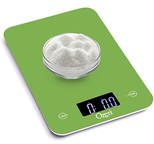 Ozeri Touch Digital Kitchen Scale (12 lbs Edition) in Tempered Glass - color: Green