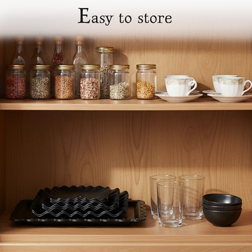 NWK 5-Piece Cupcake Stand & Appetizer Trays Set (Square, Black) - color: Black