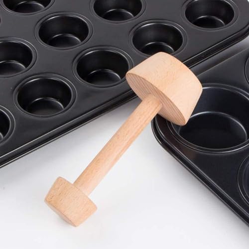 Tart Tamper Pastry Tamper Double Side Wooden Egg Tart Tamper Mold DIY Cake Pastry Pusher for Kitchen Party Baking Tools Tart Tamper, Pie, Tart and Quiche Pans,Tart Pans