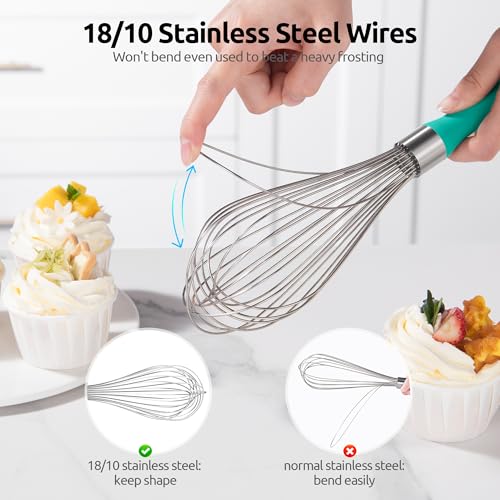 U-Taste Wire Whisk for Cooking, 18/10 Stainless Steel Wisk, L/Aqua Sky - color: Aqua Sky, size: Large
