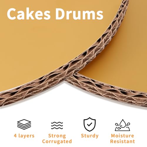 8 Inch Gold Round Cake Drum, 10-Pcs Grease-Resistant 1/2 in Thick Cake Base - color: Gold, size: 8inch/10pcs