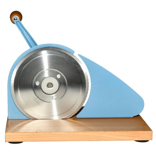 Zassenhaus Original Classic Adjustable Bread Slicer for Uniform Slices - Bread Slicer for Homemade Bread - 18/8 Stainless Steel Blade Sourdough Cutter -Pastel Blue, 11.75" x 8" - color: Pastel Blue, size: 11.75" x 8" x 4.7"