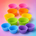 Reusable Silicone Baking Cups, 12 Pack Non-Stick Muffin Liners