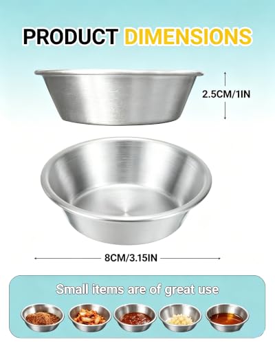 Dipping Bowls, Silver, 3.15 Inch, 10 Pack - color: Silver