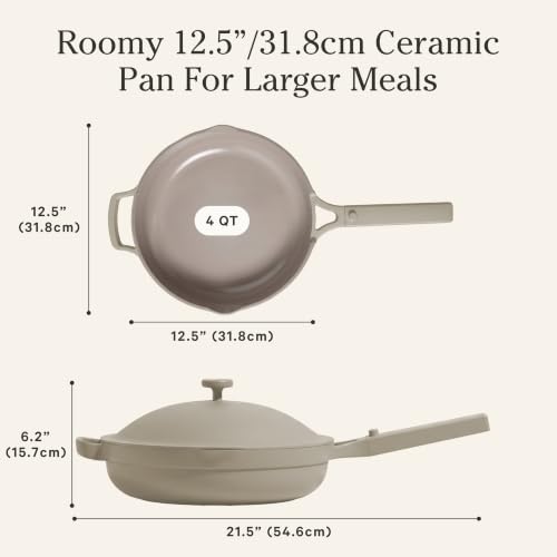 Our Place Large Always Pan, 12.5" Ceramic Nonstick Pan - color: Steam, size: 12.5"