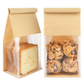 50 Pcs Bakery Bags with Window, 5.1"x3.9"x11" Cookie Packaging with Seal - size: Medium