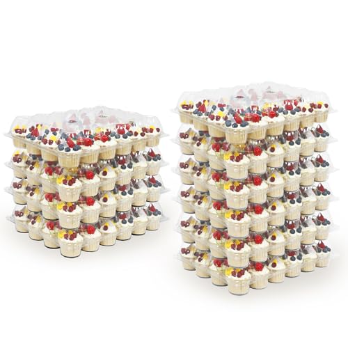WIKDAY Plastic Cupcake Containers, 24 Count x 10 Sets