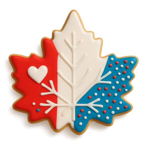 Mighty Gadget Detailed Maple Leaf Cookie Cutter & Stamp Set - 4x4 Inches, Perfect for Fall and Autumn-Themed Baking