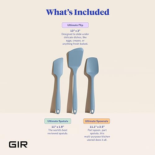 GIR: 3-Piece Silicone Ultimate Kitchen Utensils Set – Slate - color: Slate, size: 3 - Piece Set