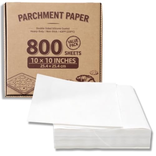 White 10x10 Parchment Squares, 800pcs Air Fryer & Baking - color: White, size: 10×10 - 800 Sheets