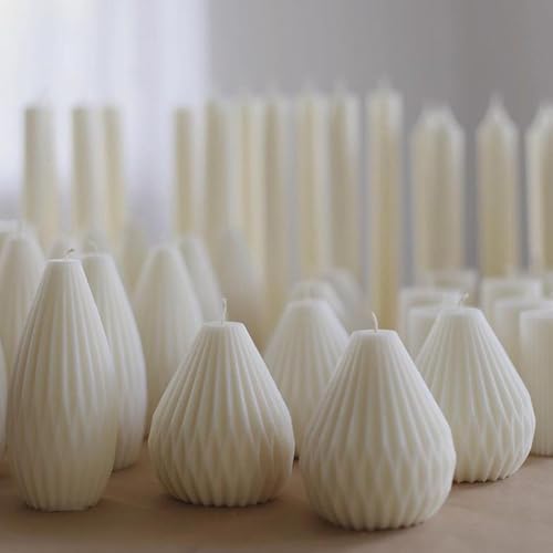 Silicone Candle Molds, 3D Pear Shape Scented Candle Mold, Classic Geometric Design, Colorless, BPA Free, Silicone Molds for Candle Making, DIY, Resin, Wax, Soap, Clay, Chocolate Etc - color: Pear Form
