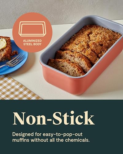 Caraway Non-Stick Ceramic-Coated 1 lb Loaf Pan Duo - color: Sage, size: 2x Loaf Pan (1lb)