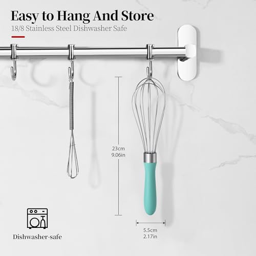 18/8 Stainless Steel Balloon Whisk for Cooking (Small, Aqua Sky) - color: Aqua Sky, size: Small, 9.06in
