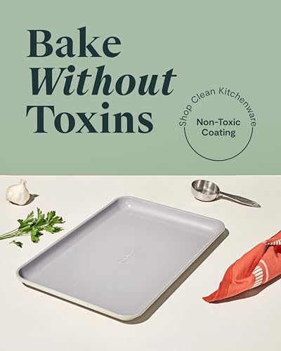 Caraway Non-Stick Ceramic Medium Baking Sheet Duo - color: Cream, size: 2x Medium 10" x 15"