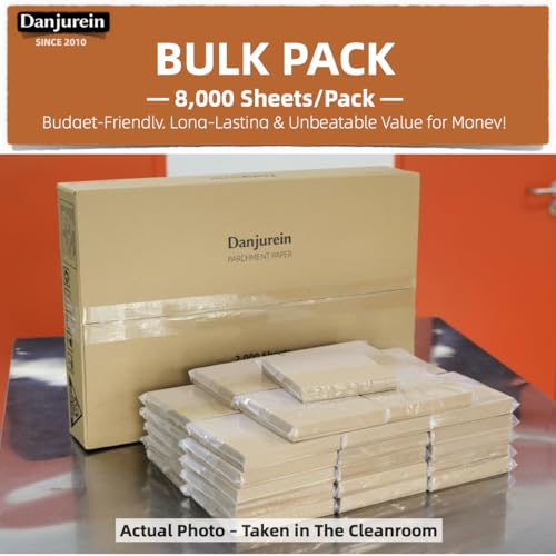 9x9-8000 Bulk Sheets - Commercial Parchment Paper Squares - color: Brown, size: 9"x9" (22.9x22.9cm) - 8000 sheets