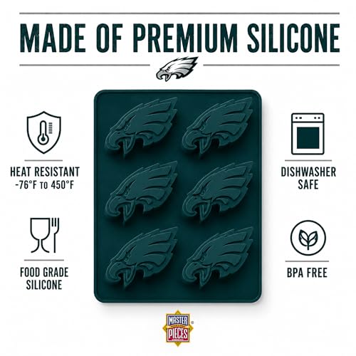 MasterPieces Game Day - FanPans NFL Philadelphia Eagles Silicone Muffin Pan - Dishwasher Safe - style: Philadelphia Eagles