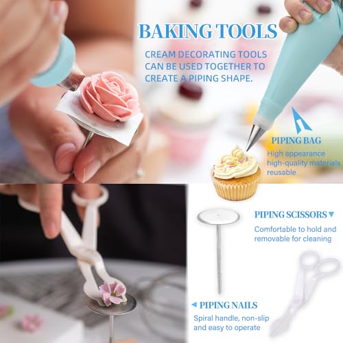 79PCS Cake Decorating Kit with Revolving Cake stand Turntable for Beginner - size: 79PCS Cake Decor Kit