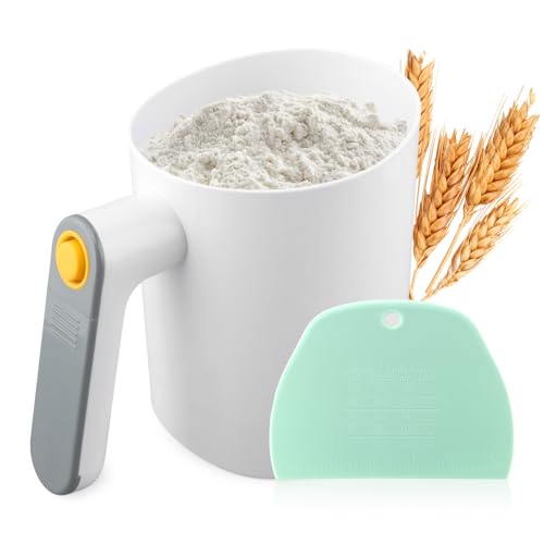 Electric Flour Sifter 32Oz with Dough Scraper, Fine Mesh Baking Sieve