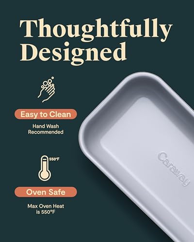 Caraway Non-Stick Ceramic-Coated 1 lb Loaf Pan Duo - color: Cream, size: 2x Loaf Pan (1lb)