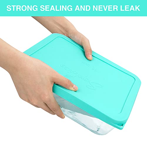 SOPHICO 11 Cup Silicone Replacement Rectangle Lids for Pyrex Glass 7212-PC - color: MINT- 2PACK