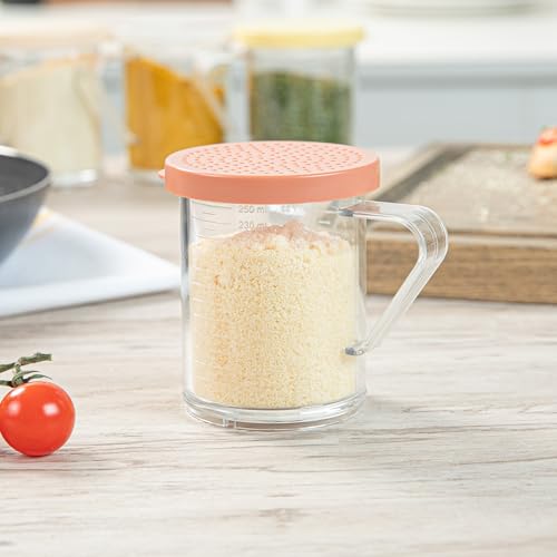 Restaurantware Spice Shaker 1 Count Plastic Shaker, Durable Seasoning Dredge with Rose Medium Lid, Clear Shaker for Commercial Kitchens, Pizzerias, and Bakeries - style: Medium
