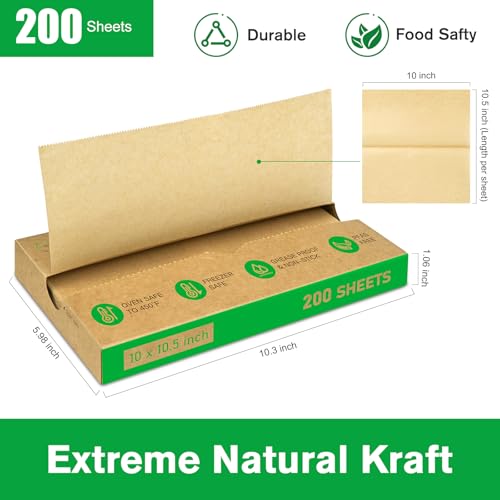 EcoDispose Precut POP UP Deli Paper Sheet, 200 Pack, 10" x 10.5", Kraft - color: Kraft, size: 10"x10.5"
