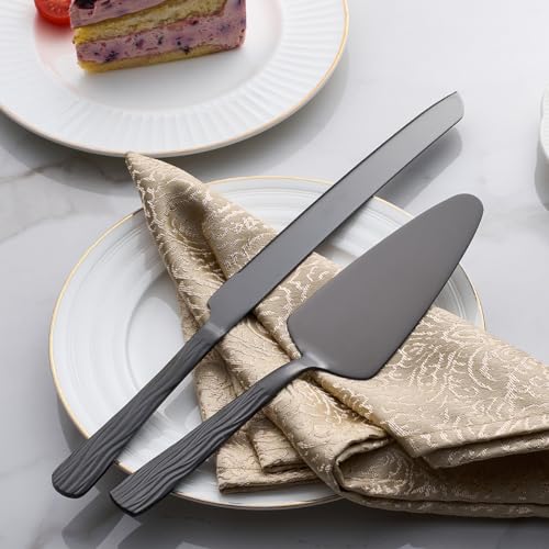 Black Stainless Steel Cake Cutter Set - color: Black