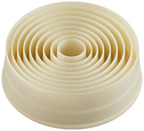 Mercer Culinary 9-Piece Round Plain Nylon Cutter Set,Off White - style: Round Plain