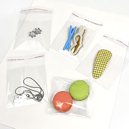 Morepack 3x3 In Cookie Bags Clear Self Sealing Cellophane Treat Bags 200Pcs - size: 3x3 Inch (Pack of 200)