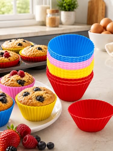 12-Pack Reusable Silicone Cupcake Liners