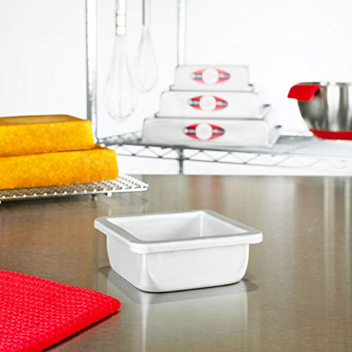 Fat Daddio's PSQ-442 Anodized Aluminum Square Cake Pan, 4 x 2 Inch - size: 4 x 2 Inch, style: 2" Depth