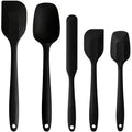 5 Pieces Silicone Spatula Set - color: Black