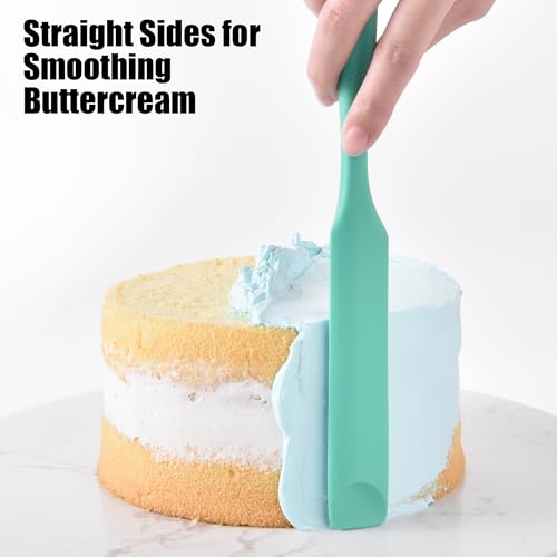 Doosu Silicone Jar Scraper Spatula Long Handle for Peanut Butter (Aqua Sky) - color: Aqua Sky, size: 9.7in (jar spatula)