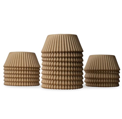 200 Paper Cupcake Liners, Muffin Liners or Baking Cups for Desserts, Muffins, Cupcakes and More Treats; Grease Proof, No Smell, Food Grade, Nut Serving Containers (Brown) - color: Brown