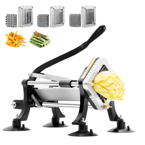 BIEAMA Commercial French Fry Cutter with 1/4", 3/8", 1/2" Blades - size: 1/4" & 3/8" & 1/2" Blade (Large Machine)