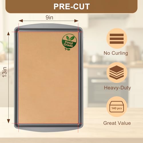 140 Pcs Parchment Paper Sheets 9x13 In, Precut Parchment Paper for Baking - size: 9x13in-140pcs