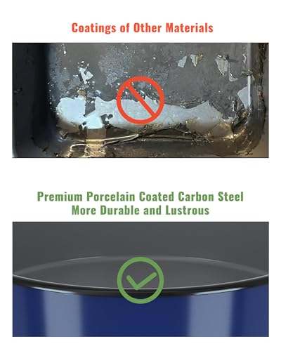 Round Roasting Pan Set, Enamel 10 Inch Deep Dish Pizza Pan for Oven - color: Navy Blue - 10 Inch