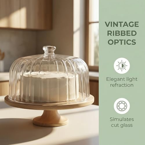 cutesun 11in Acrylic Cake Dome Cover, Clear Lid Only for 10.4in Cake Stand