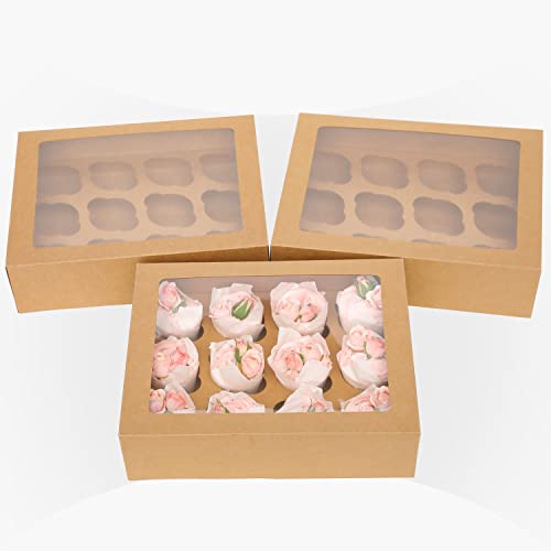 Bakepacker Auto-pop up 12 Cupcake Box, Brown, 6-Packs - color: Brown